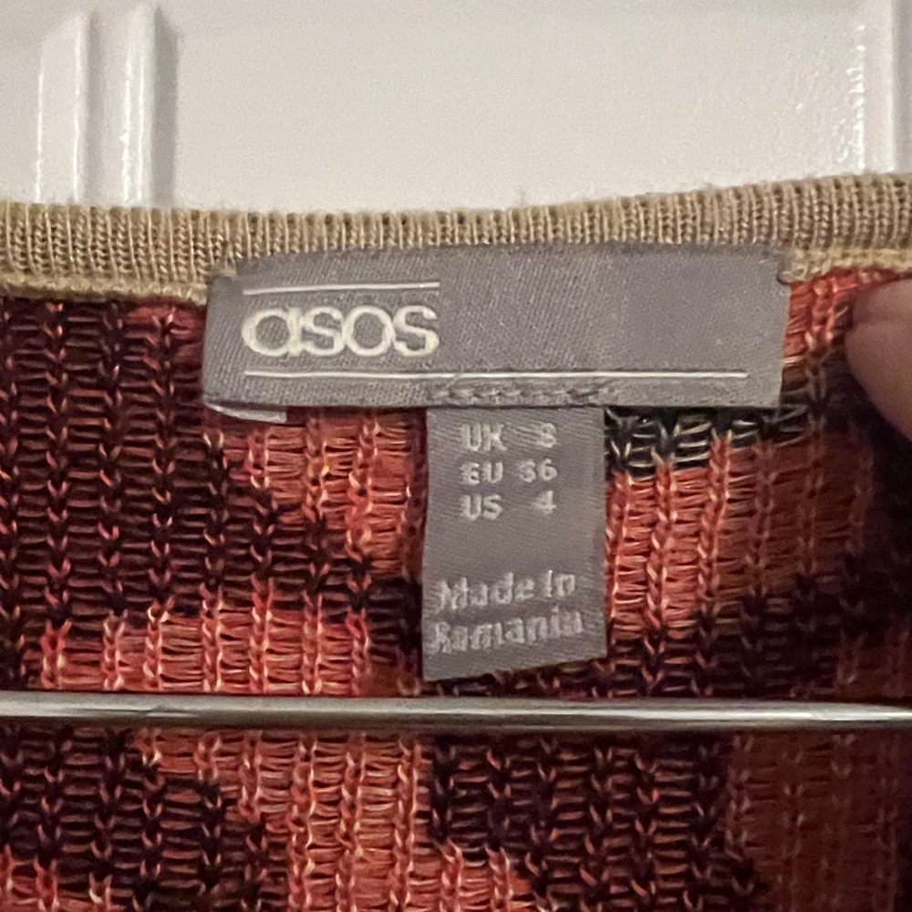 Asos leopard print knit crop top size 4 - Picture 3 of 5